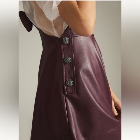 Maeve Faux-Leather Pinafore, Sz L - Picture 2 of 10